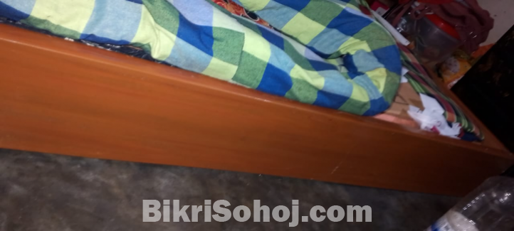 সেগুন কাঠের বক্স খাট। ৭=৫ ফিট